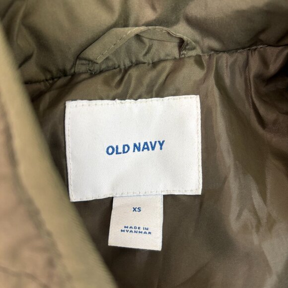 Old Navy Quilted Vest XS Olive Green Full-Zip Pockets Women's Jacket - Picture 11 of 12